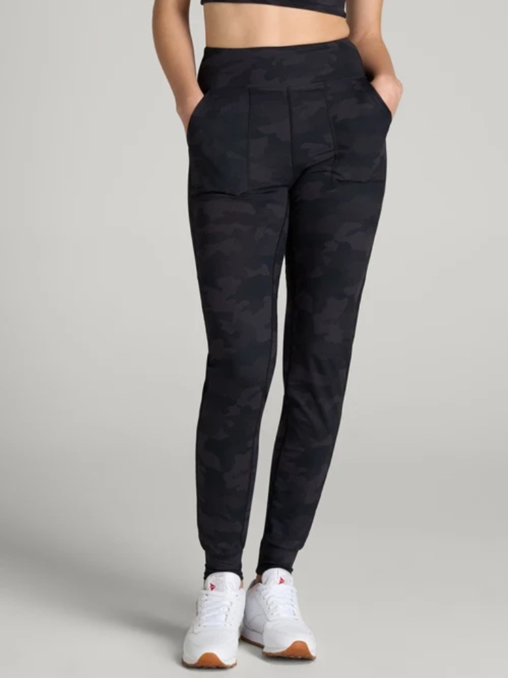 American Tall Balance Pocket Joggers for Tall Women in Grey Camo Size M / Tall